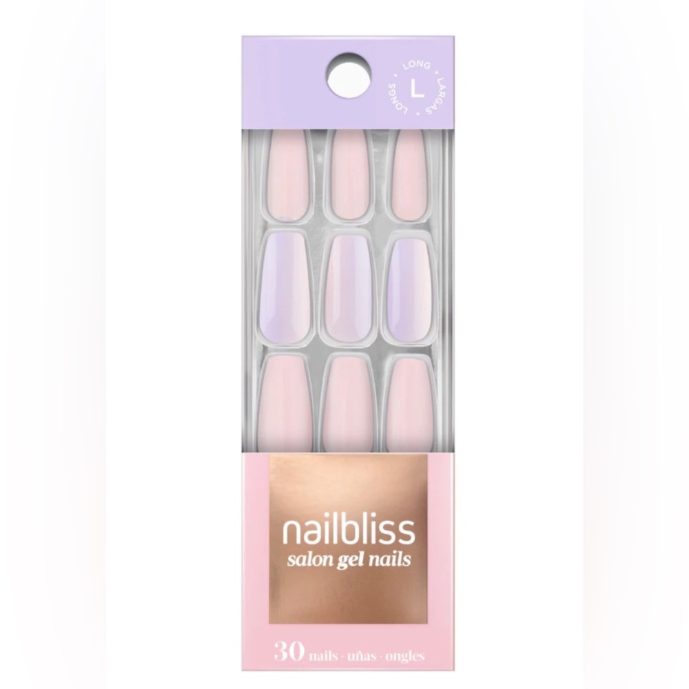 Nail Bliss “Independent Streak” Long Artificial Press On Nails NEW Gel Effect